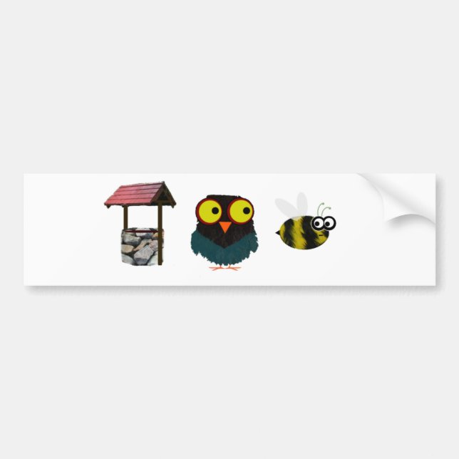 Autocollant De Voiture Bien, abeille de hibou - le mauvais fait des (Devant)