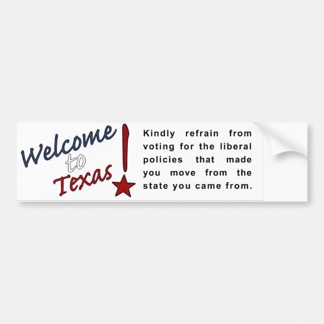 Autocollant De Voiture Bienvenue au Texas (Devant)