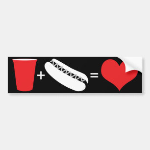 Autocollant De Voiture bière + hot dogs = amour