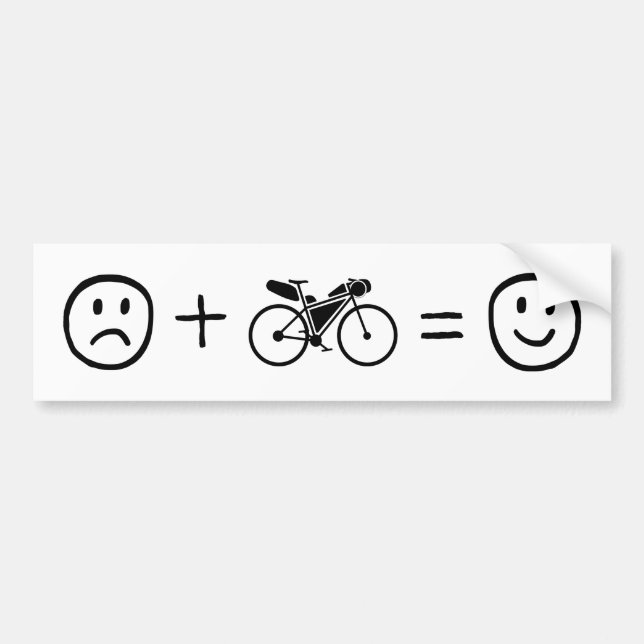 Autocollant De Voiture Bikepacking Vous Rend Heureux (Devant)