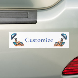 Autocollant De Voiture Bikini Girl Beach Napping Thunder_Cove
