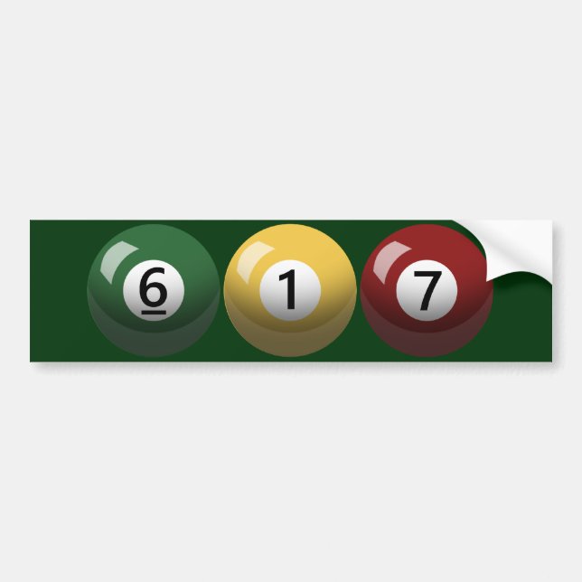 Autocollant De Voiture Billards forts de Boston 617 (Devant)