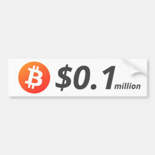 Autocollant De Voiture Bitcoin 0,1 M$ (100 K$) Un Million
