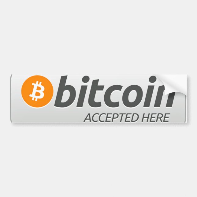 Autocollant De Voiture Bitcoin a accepté ici ! (Devant)