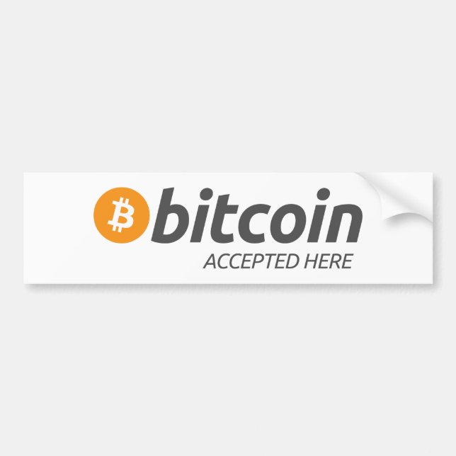 Autocollant De Voiture Bitcoin BTC a accepté ici l'adhésif pour (Devant)