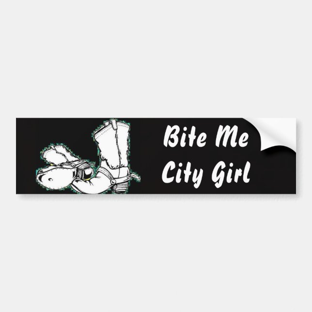 Autocollant De Voiture Bite Me City Girl (Devant)