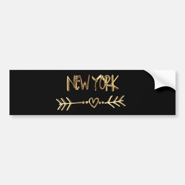 Autocollant De Voiture Black and Gold Look Typografy (Devant)