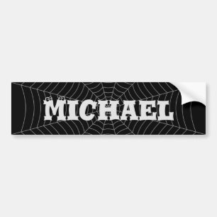 Autocollant De Voiture Black grey spider web Halloween motif Votre nom