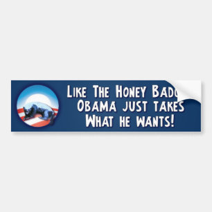 Autocollant De Voiture Blaireau de miel - Barack Obama
