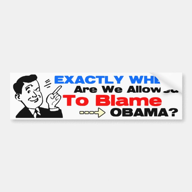 Autocollant De Voiture Blâme Obama ! (Devant)