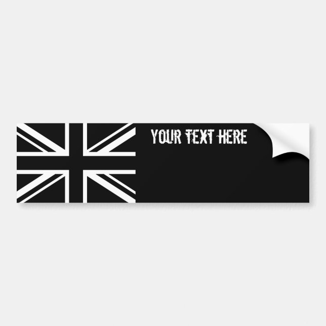 Autocollant De Voiture Blanc de noir de drapeau de l'Angleterre (Devant)