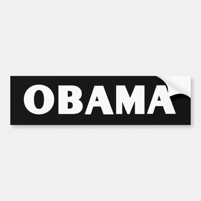 Autocollant De Voiture Blanc d'Obama sur l'adhésif pour pare-chocs noir (Devant)