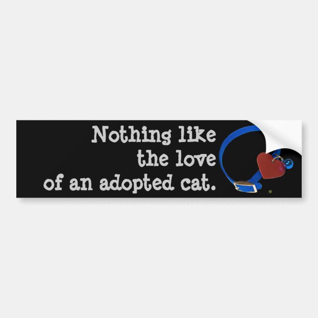 Autocollant De Voiture Bleu Coller Rouge Coeur Chat Amour (Devant)