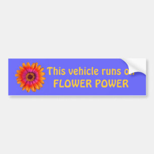 Autocollant De Voiture bleu d'adhésif pour pare-chocs de flower power, ce