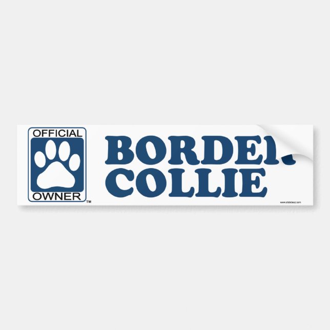 Autocollant De Voiture Bleu de border collie (Devant)