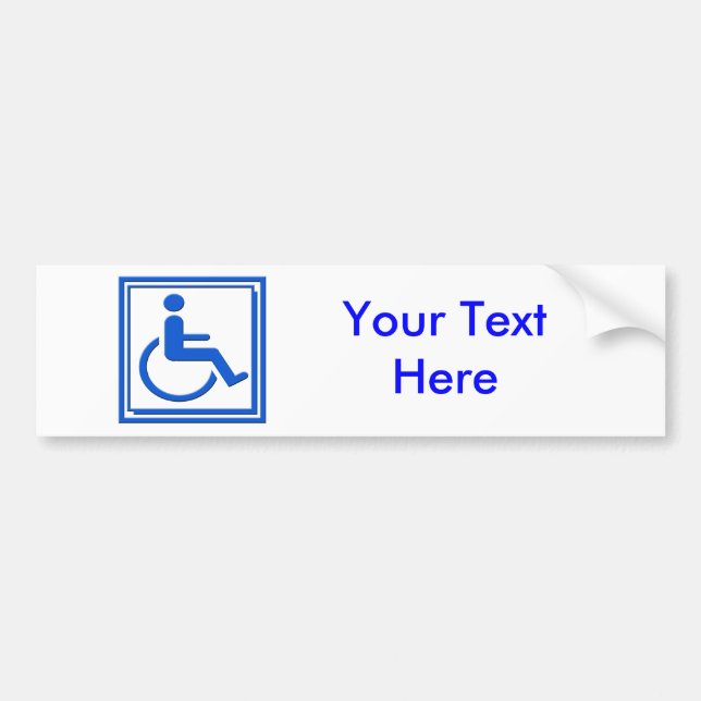 Autocollant De Voiture Bleu élégant handicapé de symbole (Devant)