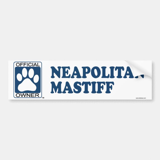 Autocollant De Voiture Bleu napolitain de mastiff (Devant)