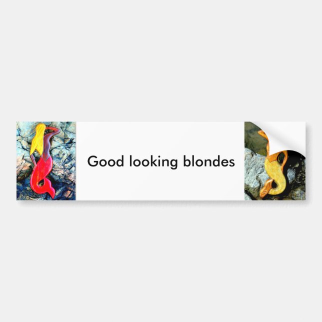 Autocollant De Voiture blonde sirène à l'air (Devant)