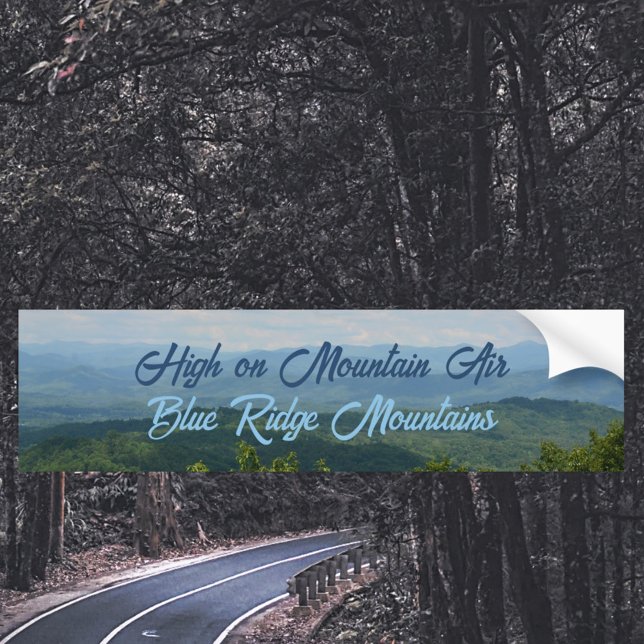 Autocollant De Voiture Blue Ridge Mountains High on Mountain Air (Créateur téléchargé)