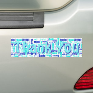 Autocollant De Voiture Blues Typographie Merci multilingue