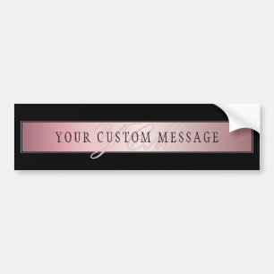 Autocollant De Voiture Blush Élégant Faux Or Rose   Votre Message