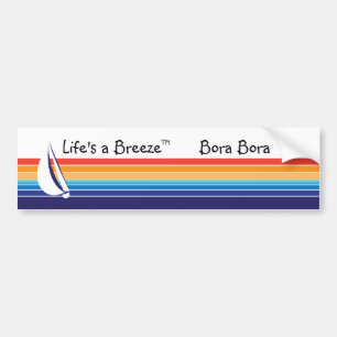 Autocollant De Voiture Boat Color Carré_Life est un Breeze™_Bora Bora