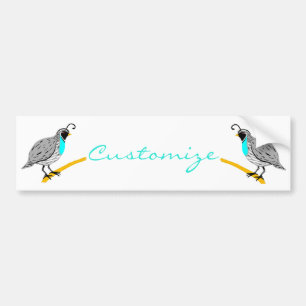 Autocollant De Voiture Bobwhite Quail à gorge bleue Thunder_Cove