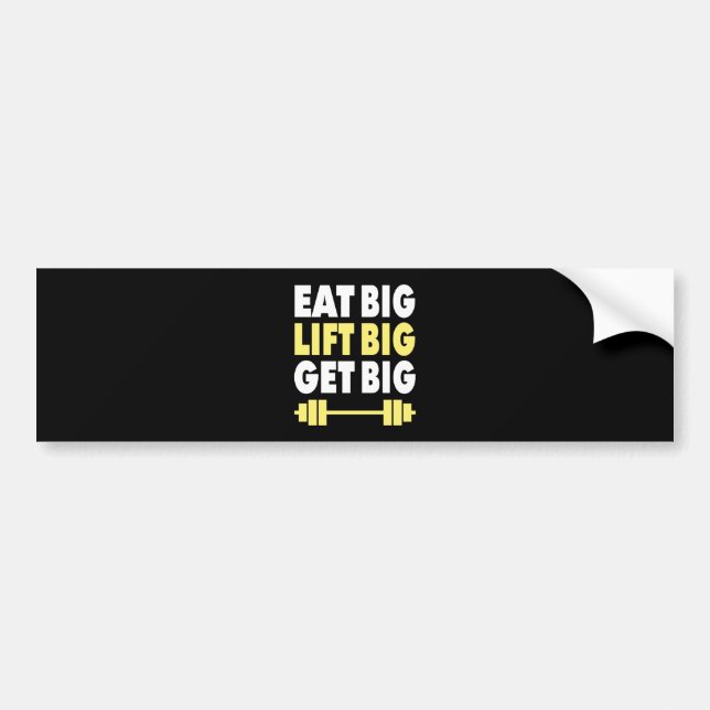 Autocollant De Voiture Bodybuilding - Mange Gros, Ascenseur Gros, Gros (Devant)