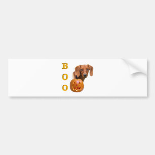 Autocollant De Voiture Boo Dachshund (lisse)
