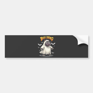 Autocollant De Voiture Boo Deng Ghost Baby Pygmy Hippo Moo Deng Halloween