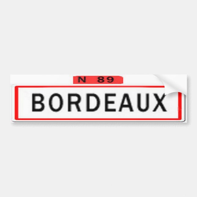 AUTOCOLLANT DE VOITURE BORDEAUX N 89 (Devant)