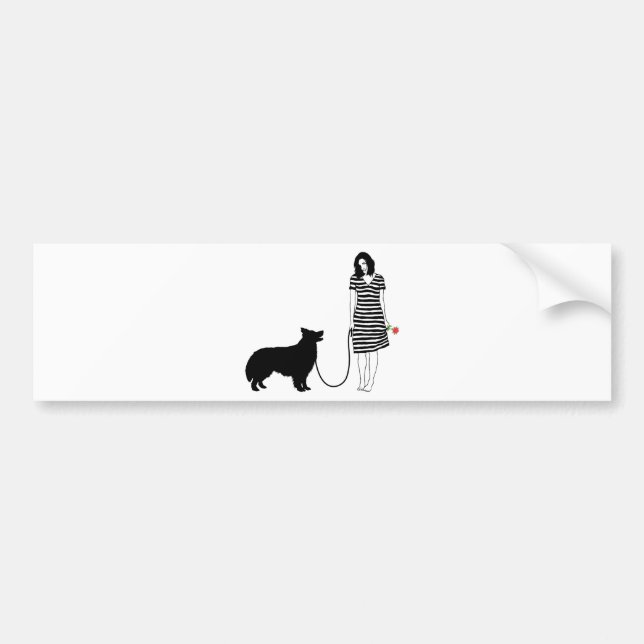 Autocollant De Voiture Border collie (Devant)
