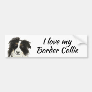 Autocollant De Voiture Bordure Collie Chien Aimer ma citation