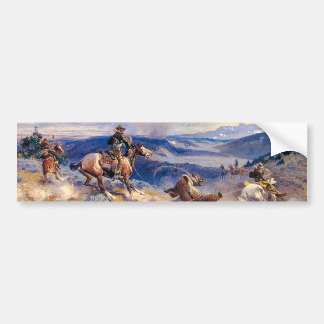 Autocollant De Voiture Boucles de Charles M. Russell et Horses rapide (Devant)