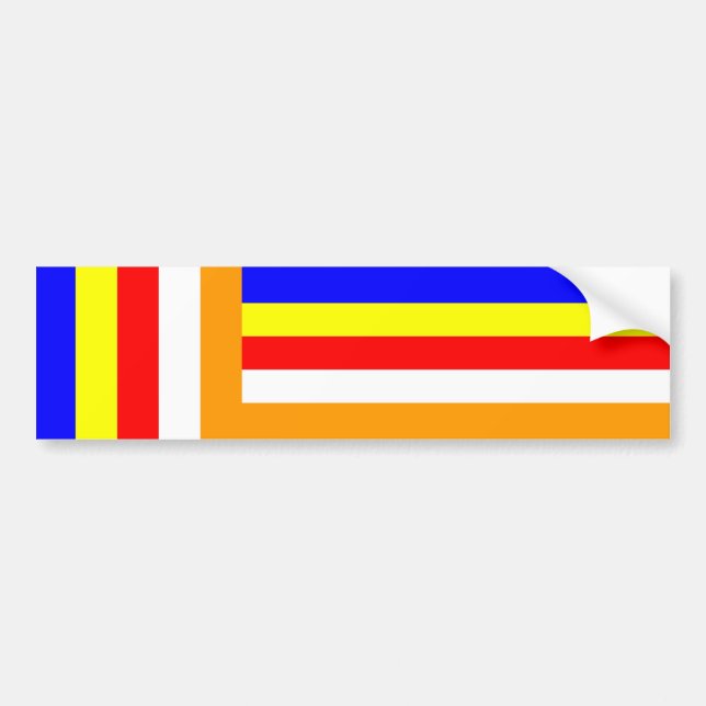 Autocollant De Voiture Bouddhisme - drapeau bouddhiste (Devant)