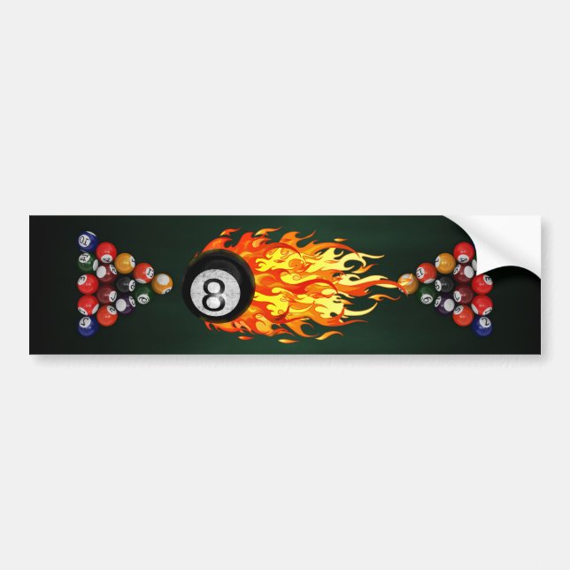 Autocollant De Voiture Boule 8 de flamber (Devant)