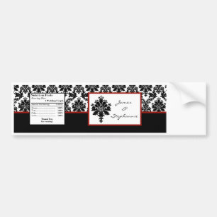 Autocollant De Voiture Bouteille d'eau Étiquette Black Red Damask Lace Im