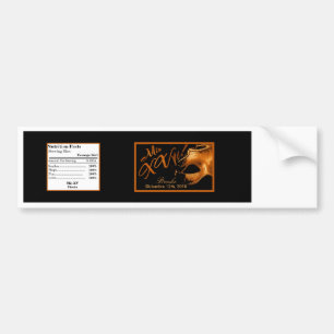 Autocollant De Voiture Bouteille d'eau Étiquette Mis XV Orange Noir