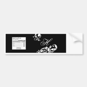 Autocollant De Voiture Bouteille d'eau Étiquette noir blanc Flore Filigre