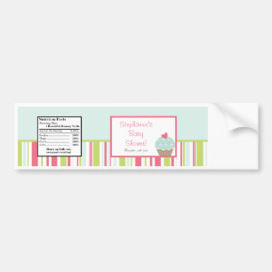 Autocollant De Voiture Bouteille d'eau Étiquette Tea Party Pink Pastel Fl