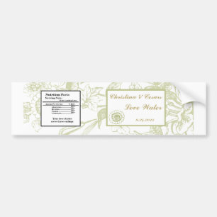Autocollant De Voiture Bouteille d'eau Étiquette vert Gerbera Fleurs marg