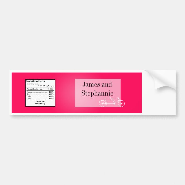 Autocollant De Voiture Bouteille d'eau Étiquette Whimsical Hot rose Doubl (Devant)