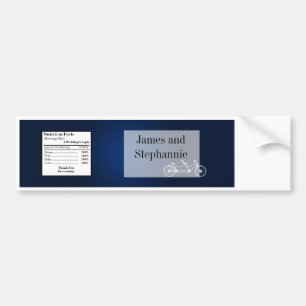 Autocollant De Voiture Bouteille d'eau Étiquette Whimsical Navy Blue Doub
