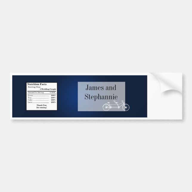 Autocollant De Voiture Bouteille d'eau Étiquette Whimsical Navy Blue Doub (Devant)