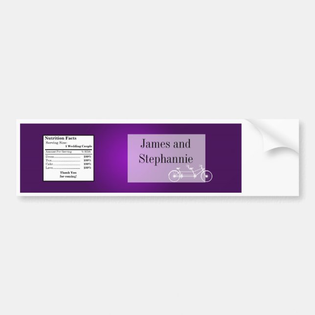 Autocollant De Voiture Bouteille d'eau Étiquette Whimsical Violet Double  (Devant)