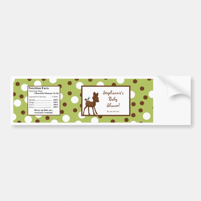 Autocollant De Voiture Bouteille d'eau Woodland Friends Bird Deer (Devant)