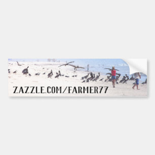 Autocollant De Voiture Boutique Adresse Plage Pélican Birds Bumper Stick