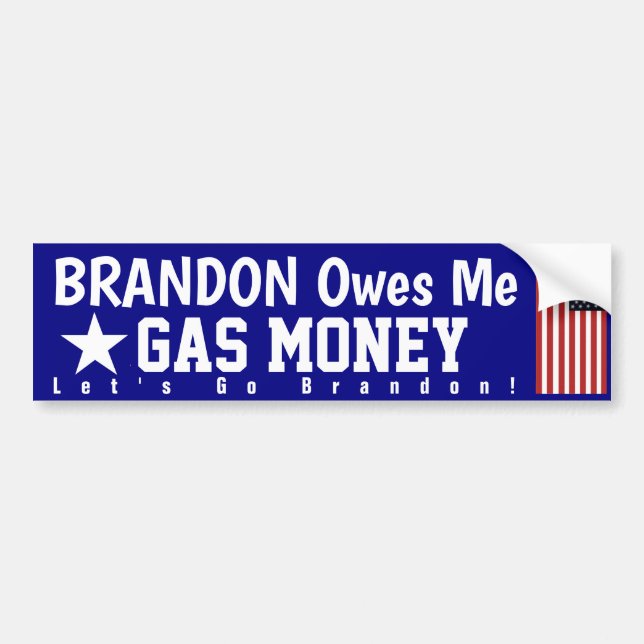 Autocollant De Voiture Brandon Me Doit Gaz Bumper Sticker (Devant)