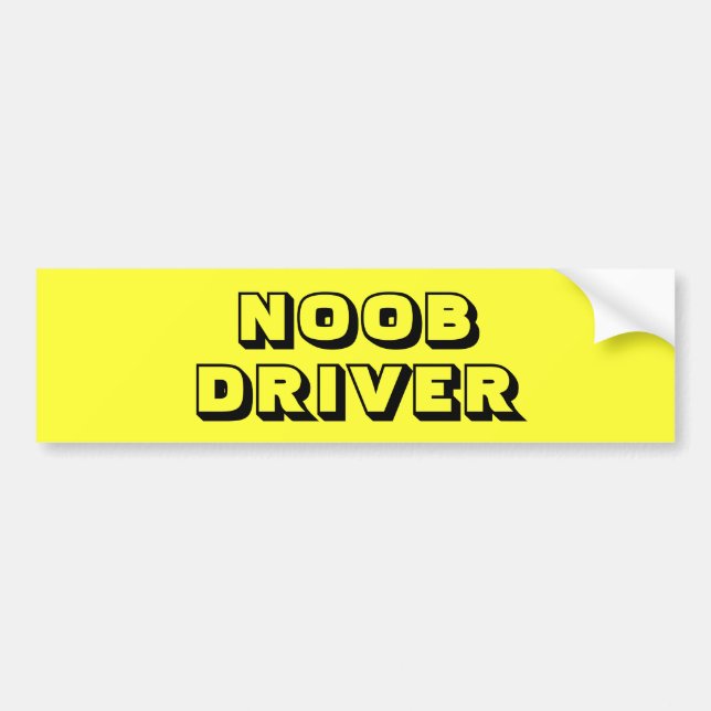 Autocollant De Voiture Bright Yellow New - NOOB - Sticker pare-chocs de c (Devant)