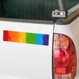 Autocollant De Voiture brosse peinte aquarelle arc-en-ciel